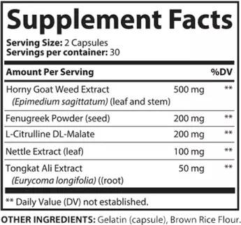 Red Boost Blood Flow Support Supplement Fact